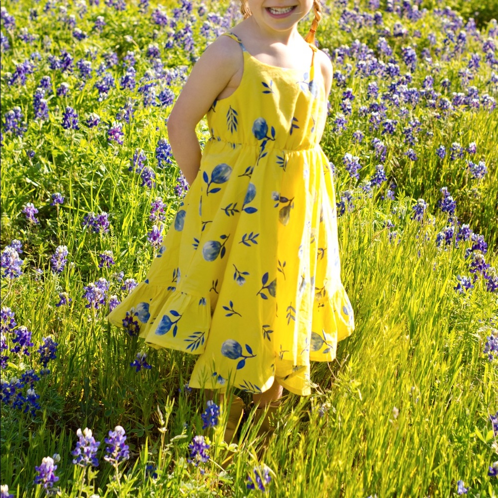 Girls Tahari 4T Yellow Floral Ruffle dress